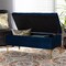Baxton Studio Valere Blue Velvet Upholstered Gold Finished Tufted Storage Ottoman 162-10463 - alternate 8